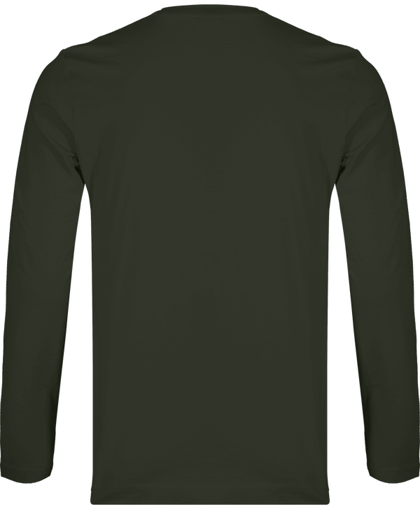 T shirt manches longues col v homme dos Dark Khaki