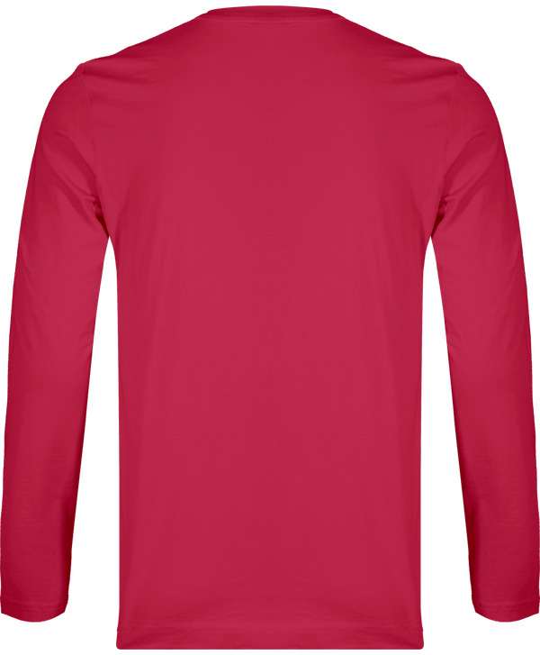 T shirt manches longues col v homme dos Fuchsia