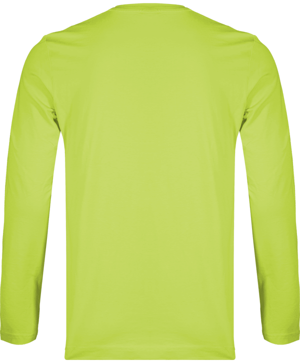 T shirt manches longues col v homme dos Lime