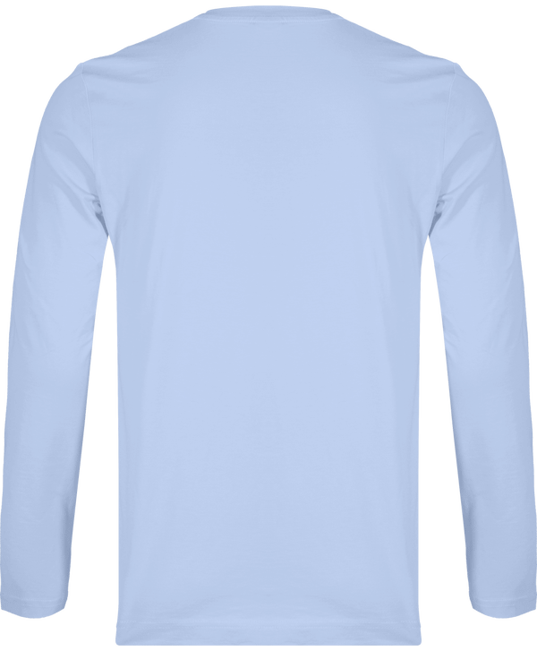 T shirt manches longues col v homme dos Sky Blue