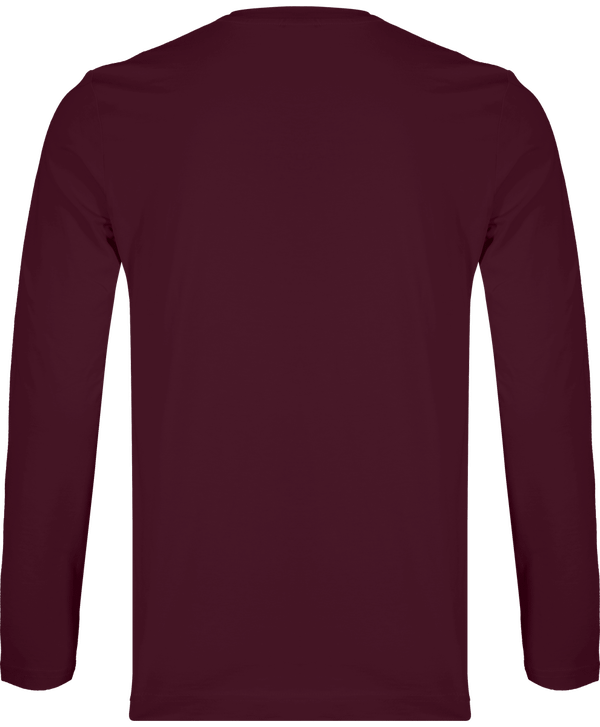 T shirt manches longues col v homme dos Wine