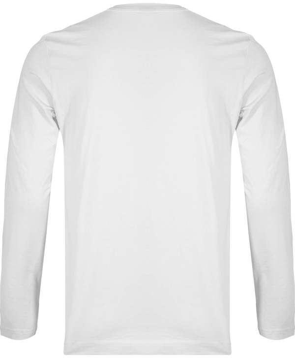 T shirt manches longues col v homme dos White