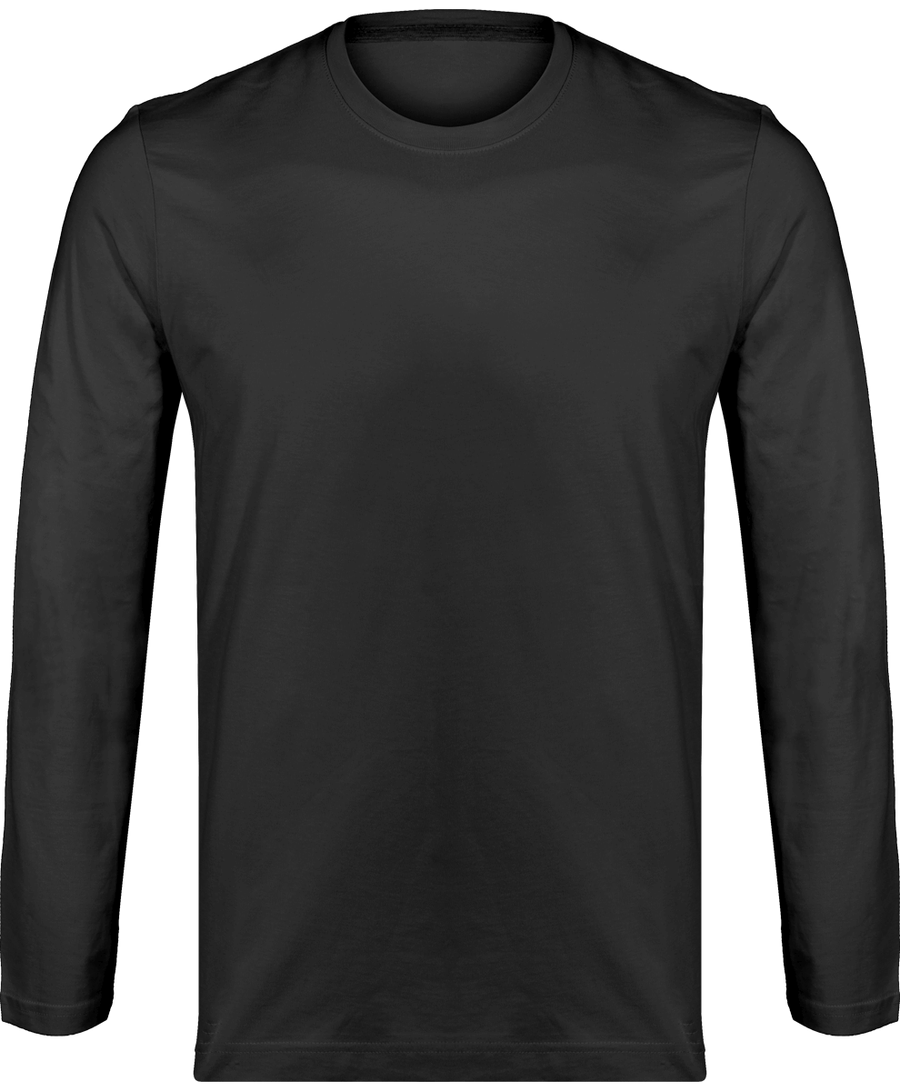 Men's Long Sleeve Round Neck T-Shirt 180Gr Dark Grey