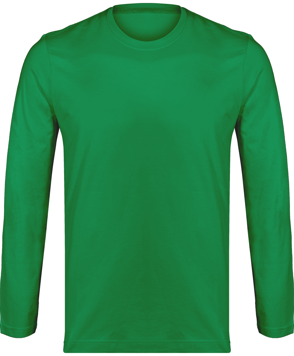 Men's Long Sleeve Round Neck T-Shirt 180Gr Kelly Green