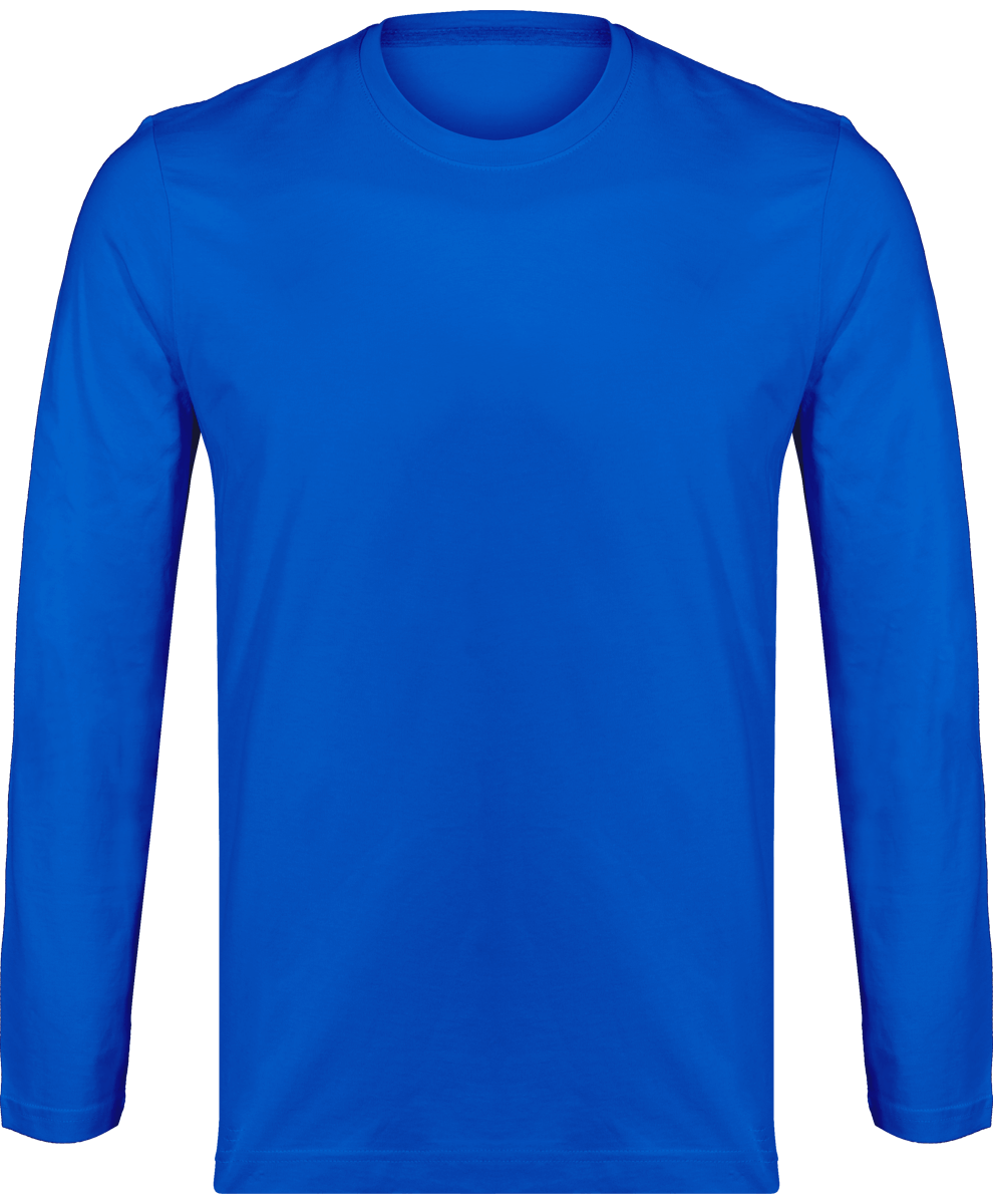 Men's Long Sleeve Round Neck T-Shirt 180Gr Light Royal Blue