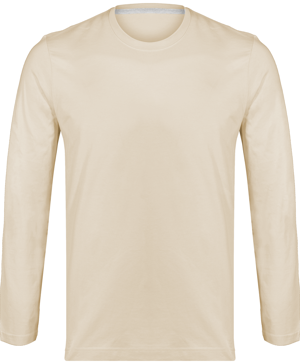 Men's Long Sleeve Round Neck T-Shirt 180Gr Light Sand