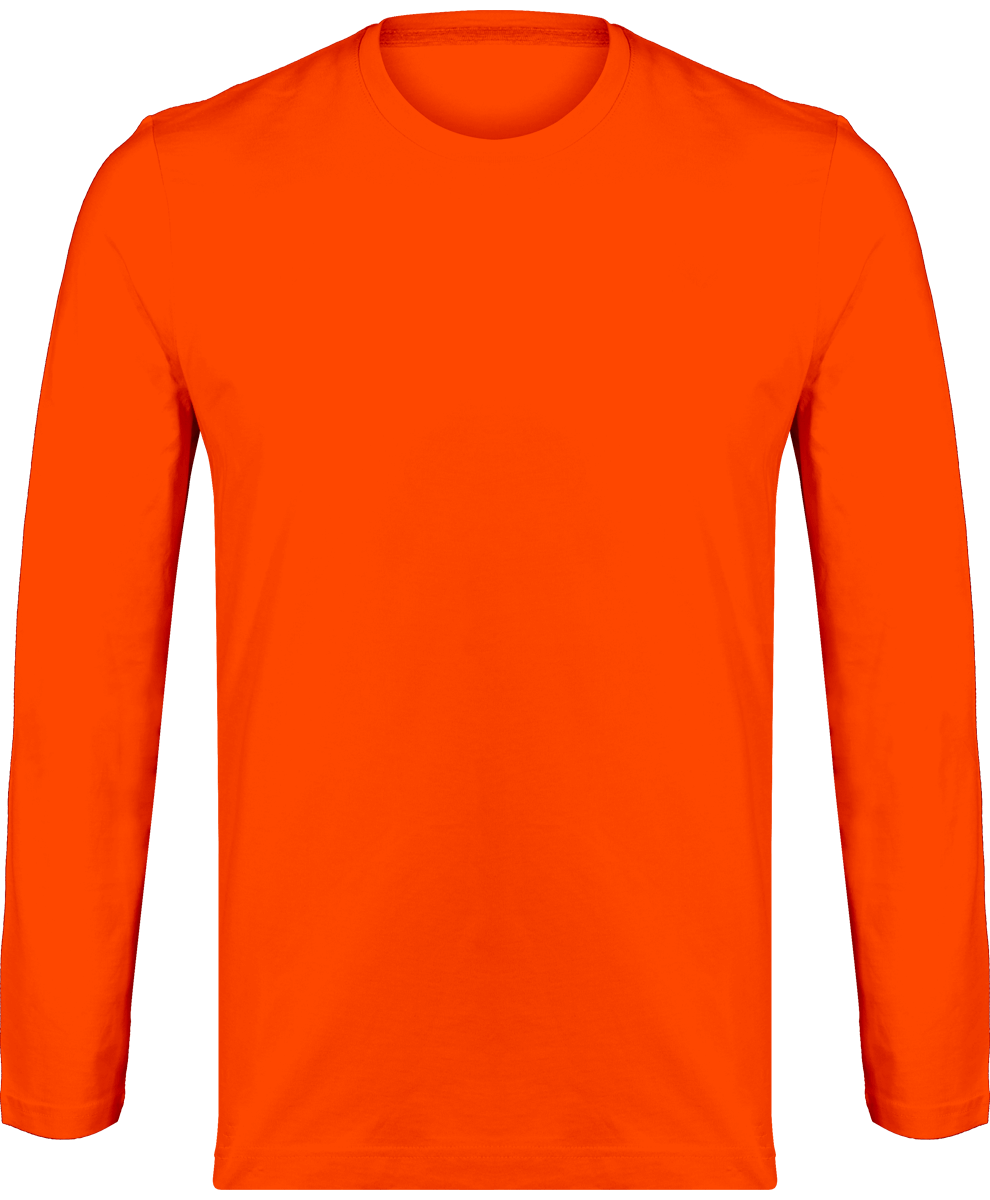 Men's Long Sleeve Round Neck T-Shirt 180Gr Orange