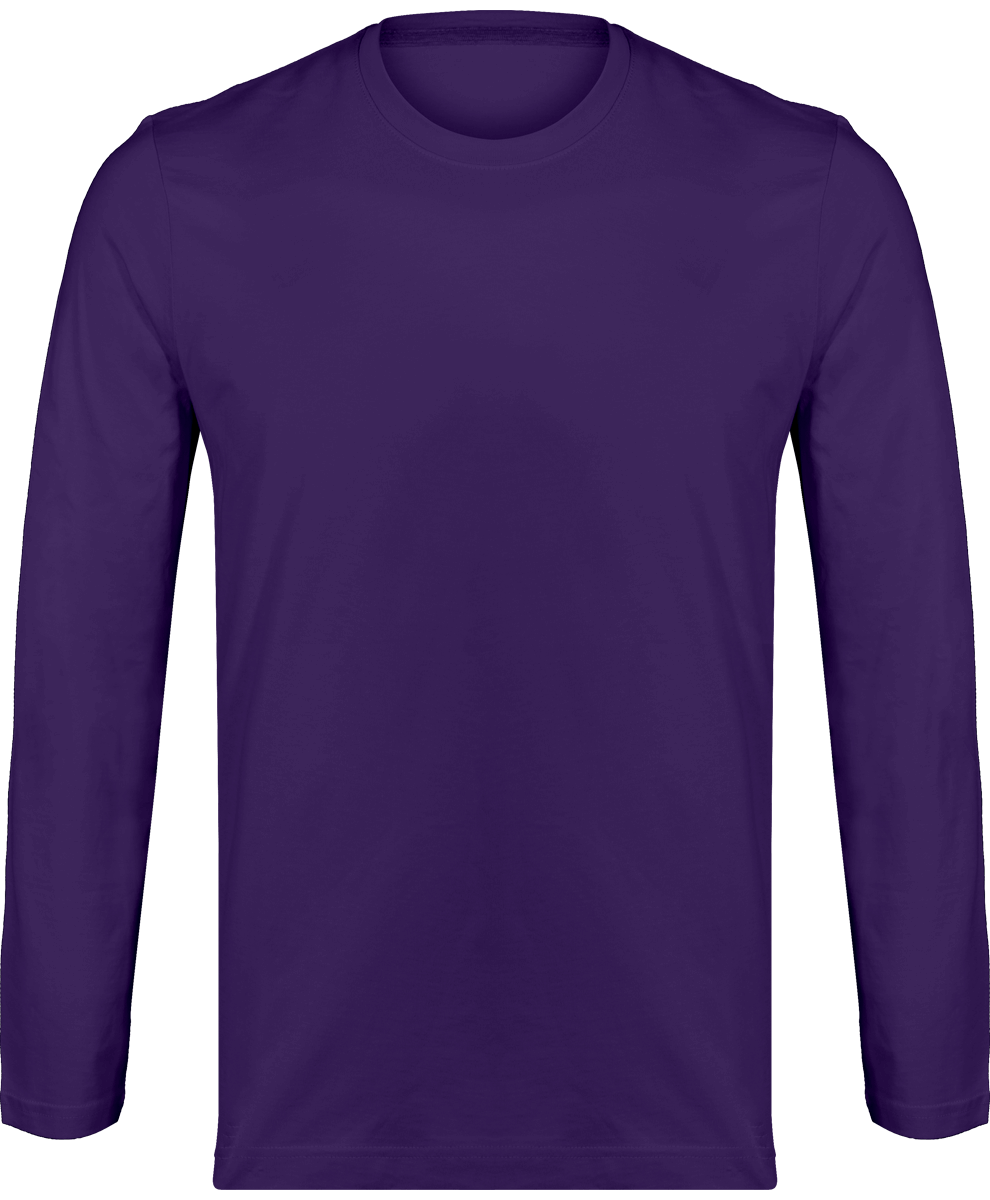 Men's Long Sleeve Round Neck T-Shirt 180Gr Purple
