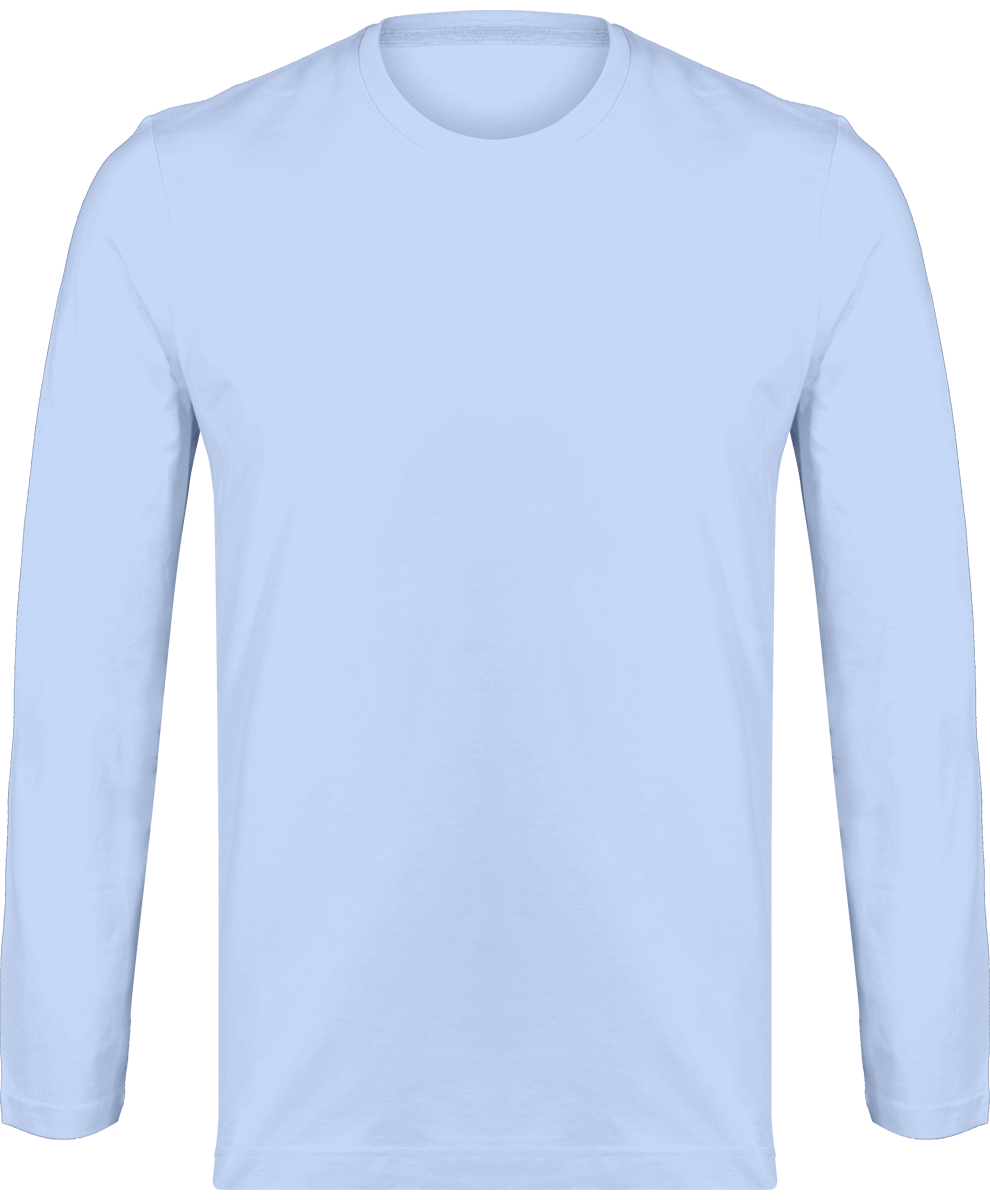 Men's Long Sleeve Round Neck T-Shirt 180Gr Sky Blue