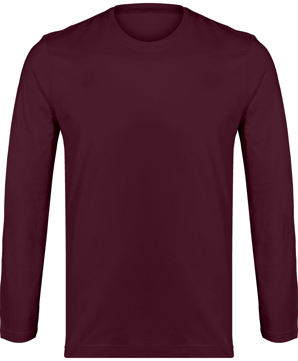 Men's Long Sleeve Round Neck T-Shirt 180Gr Wine