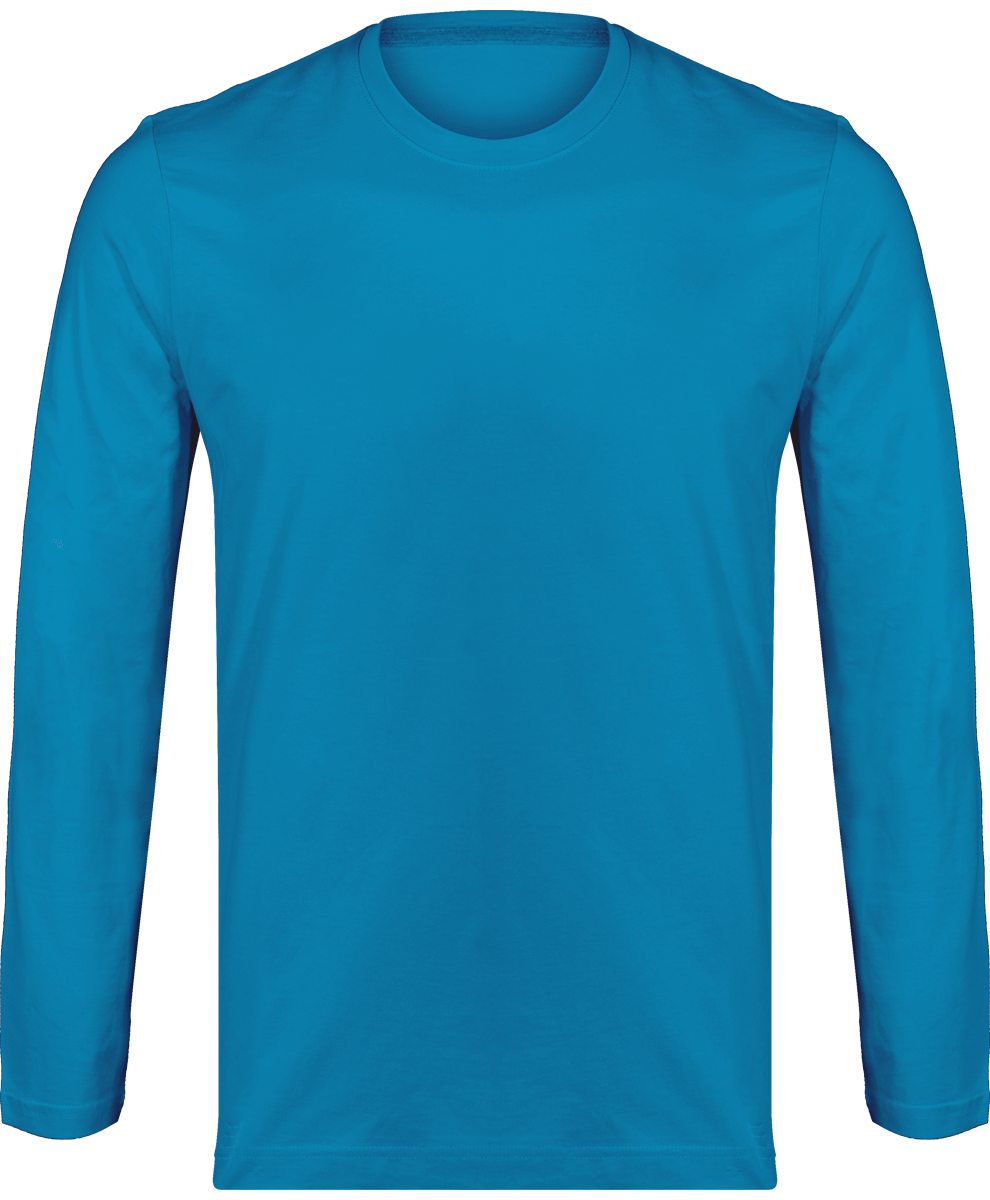 Men's Long Sleeve Round Neck T-Shirt 180Gr Tropical Blue