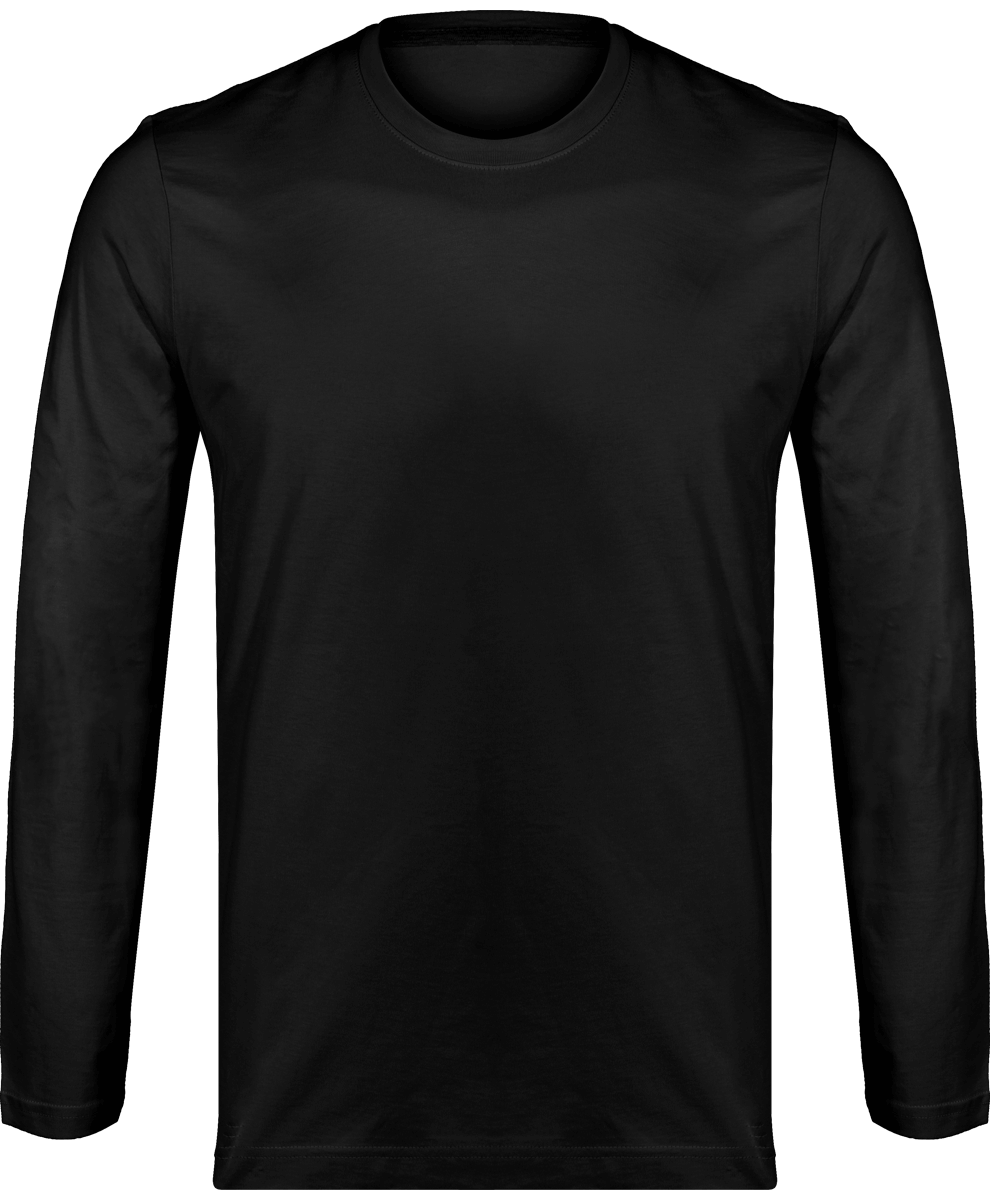 Men's Long Sleeve Round Neck T-Shirt 180Gr Black