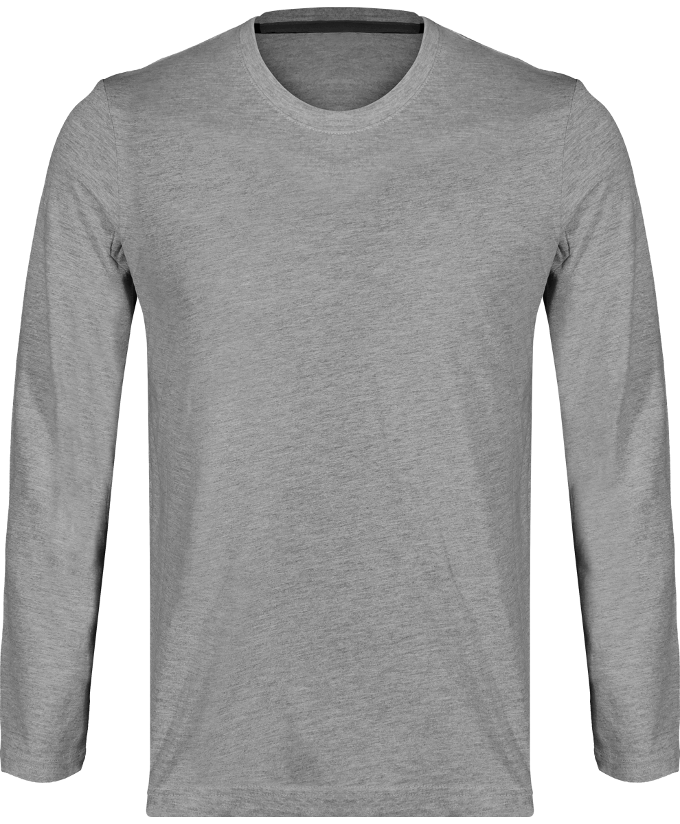 T-Shirt Men Round Neckand Long Sleeve 180Gr Oxford Grey