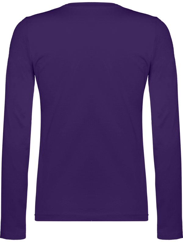 T shirt manches longues col v femme dos Purple