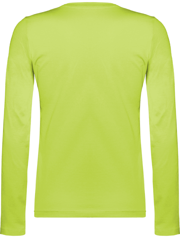 T shirt manches longues col v femme dos Lime