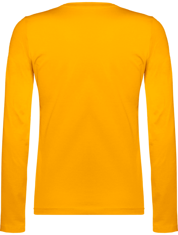 T shirt manches longues col v femme dos Yellow