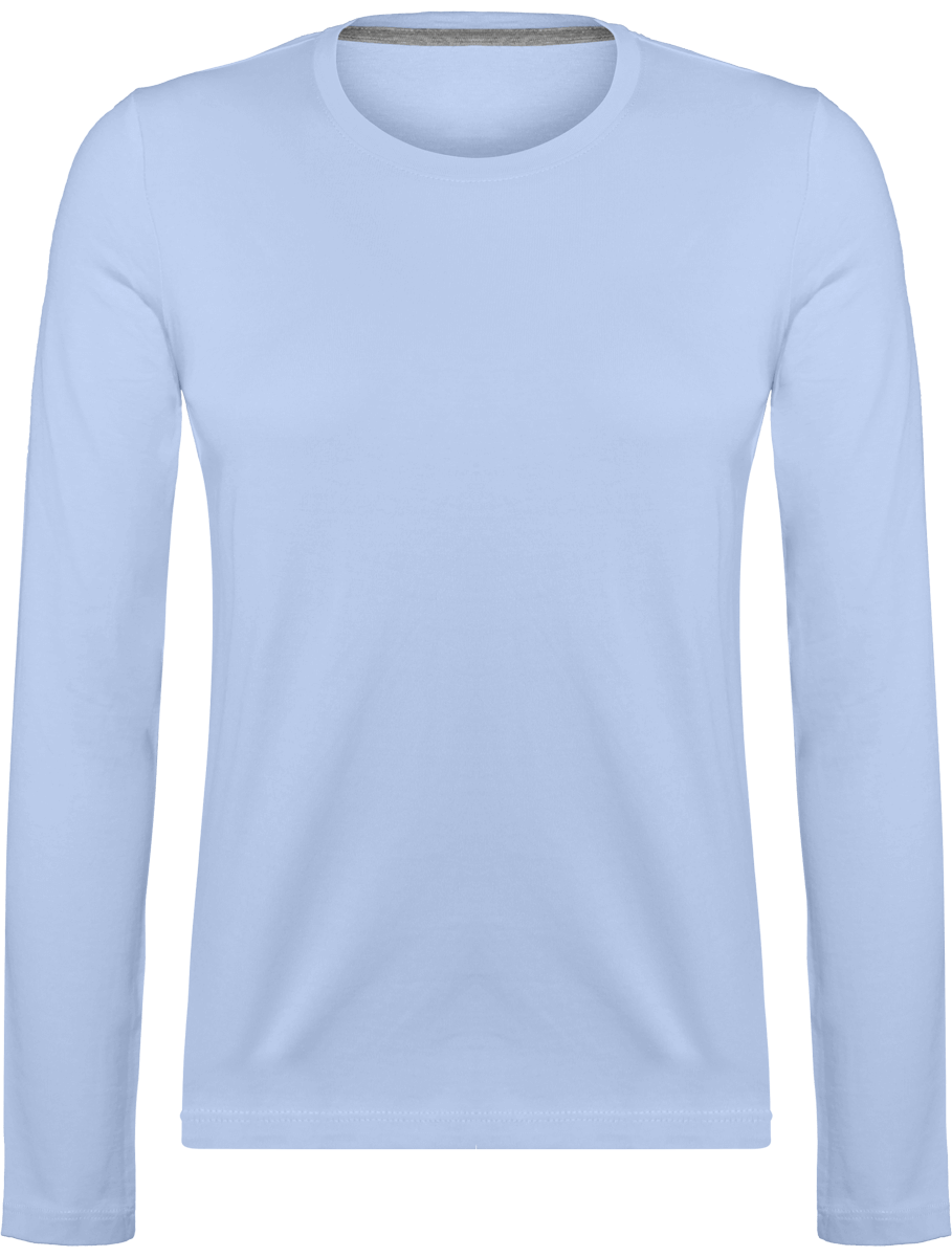 Long-Sleeved T-Shirt For Women 180Gr Sky Blue