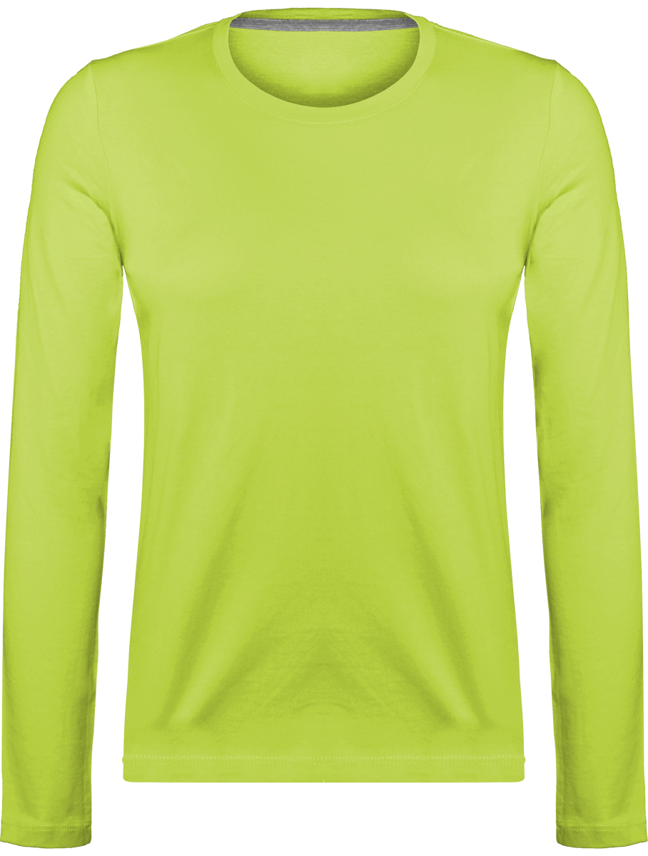 Langarm-T-Shirt Für Damen 180Gr Lime