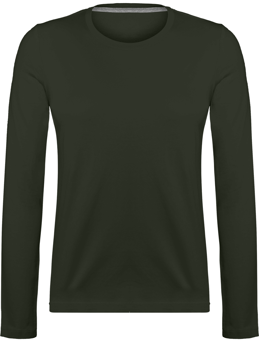 Long-Sleeved T-Shirt For Women 180Gr Dark Khaki