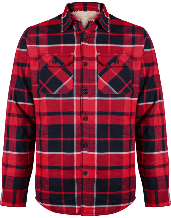 Surchemise a carreaux doublee sherpa face Red / Navy