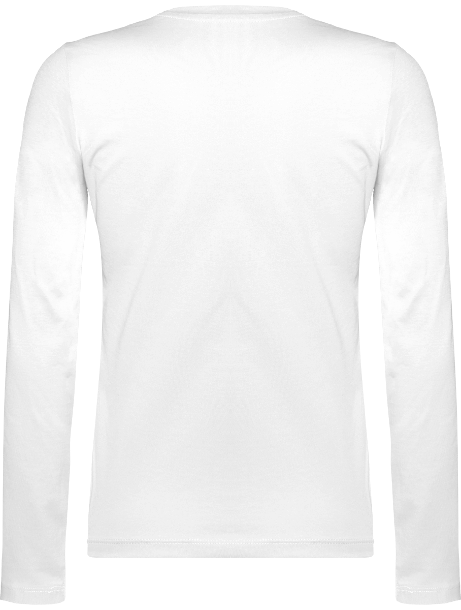Long Sleeve V-Neck T-Shirt 185Gr White
