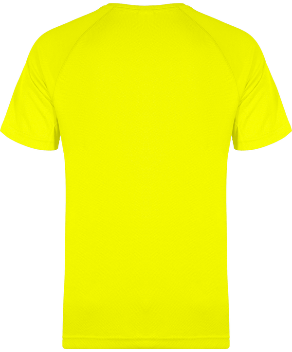 T shirt sport homme dos Fluorescent Yellow