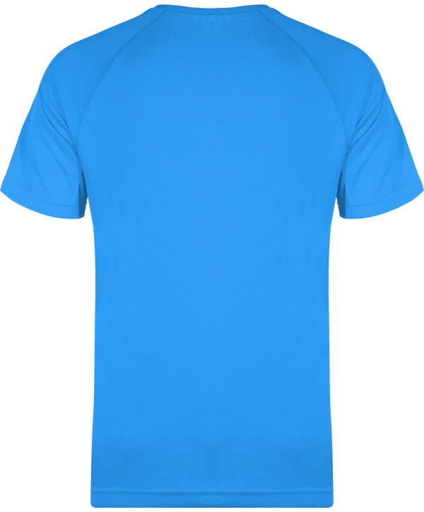 T shirt sport homme dos Aqua Blue