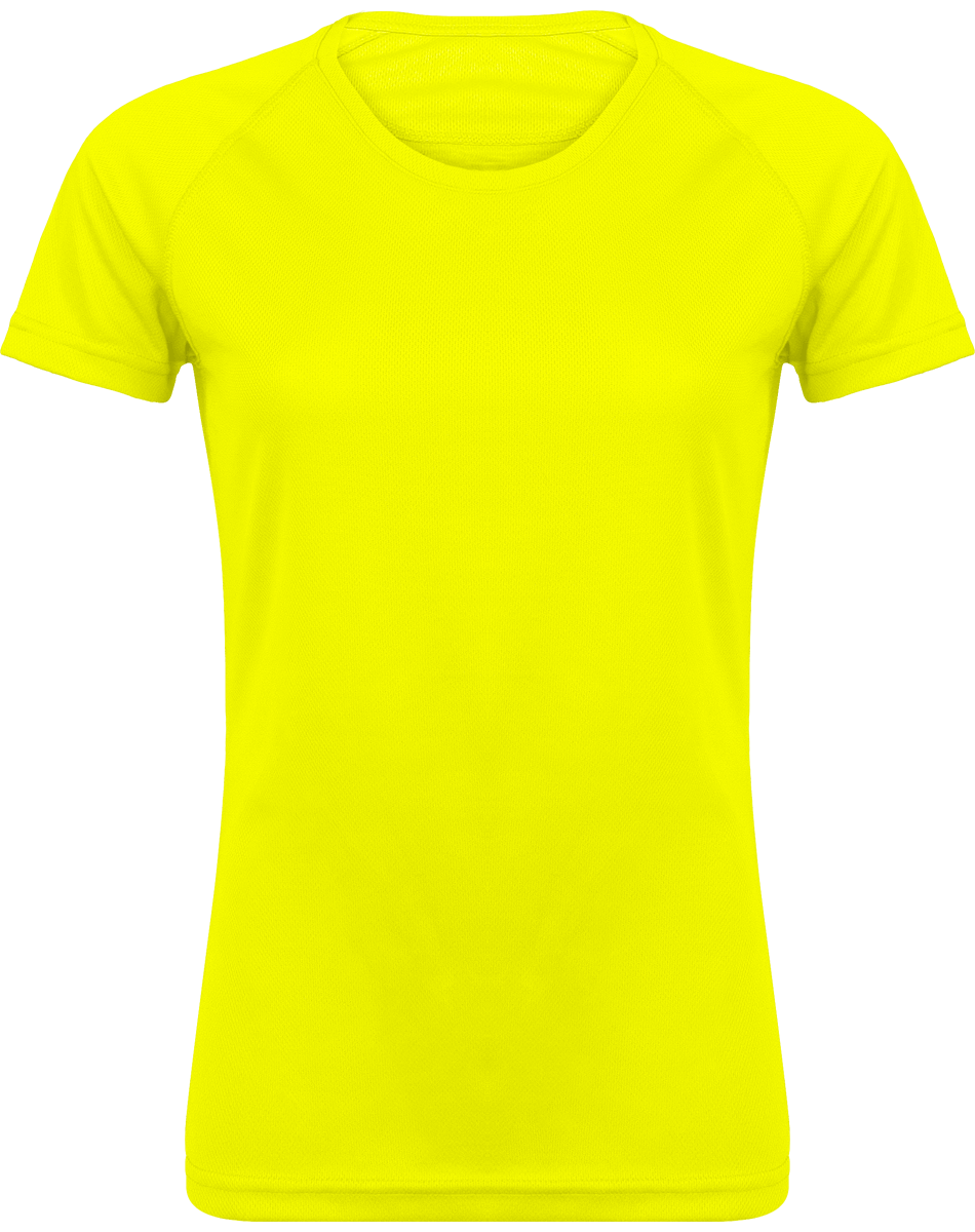 Sports Short Sleeves Shirts For Women Fluorescent Yellow
