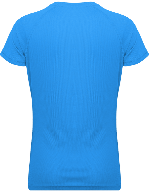 T shirt sport femme dos Aqua Blue