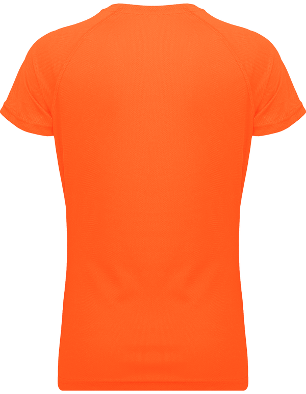 T shirt sport femme dos Fluorescent Orange