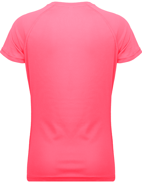 T shirt sport femme dos Fluorescent Pink