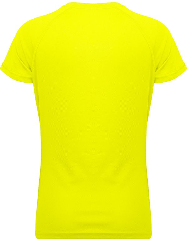 T shirt sport femme dos Fluorescent Yellow