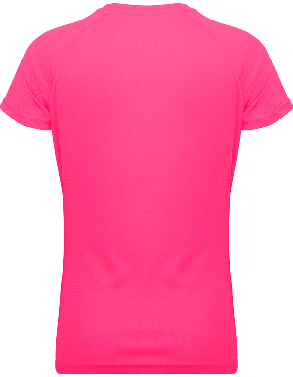 T shirt sport femme dos Fuchsia