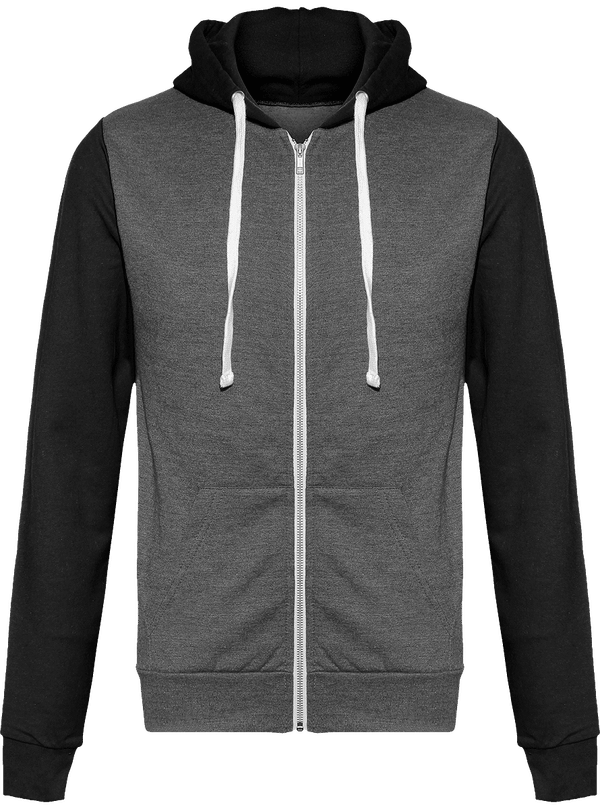 Sweat a capuche zippe retro face Charcoal Grey / Jet Black