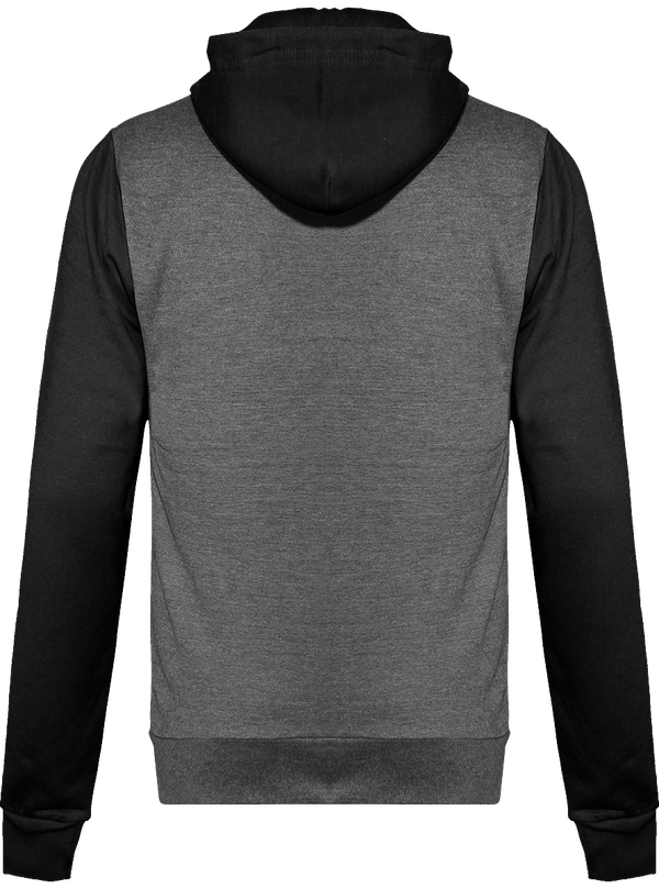 Sweat a capuche zippe retro dos Charcoal Grey / Jet Black