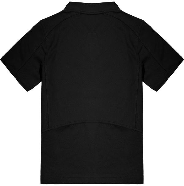 Maillot de rugby bi matiere manches courtes enfant dos Black