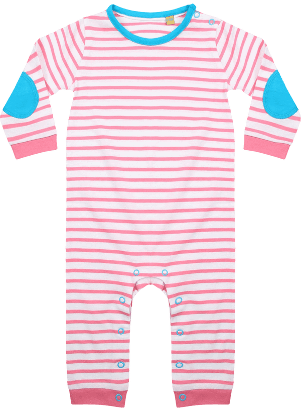 Body Pyjama Bébé En 100% Coton | Broderie Et Impression Pink / White