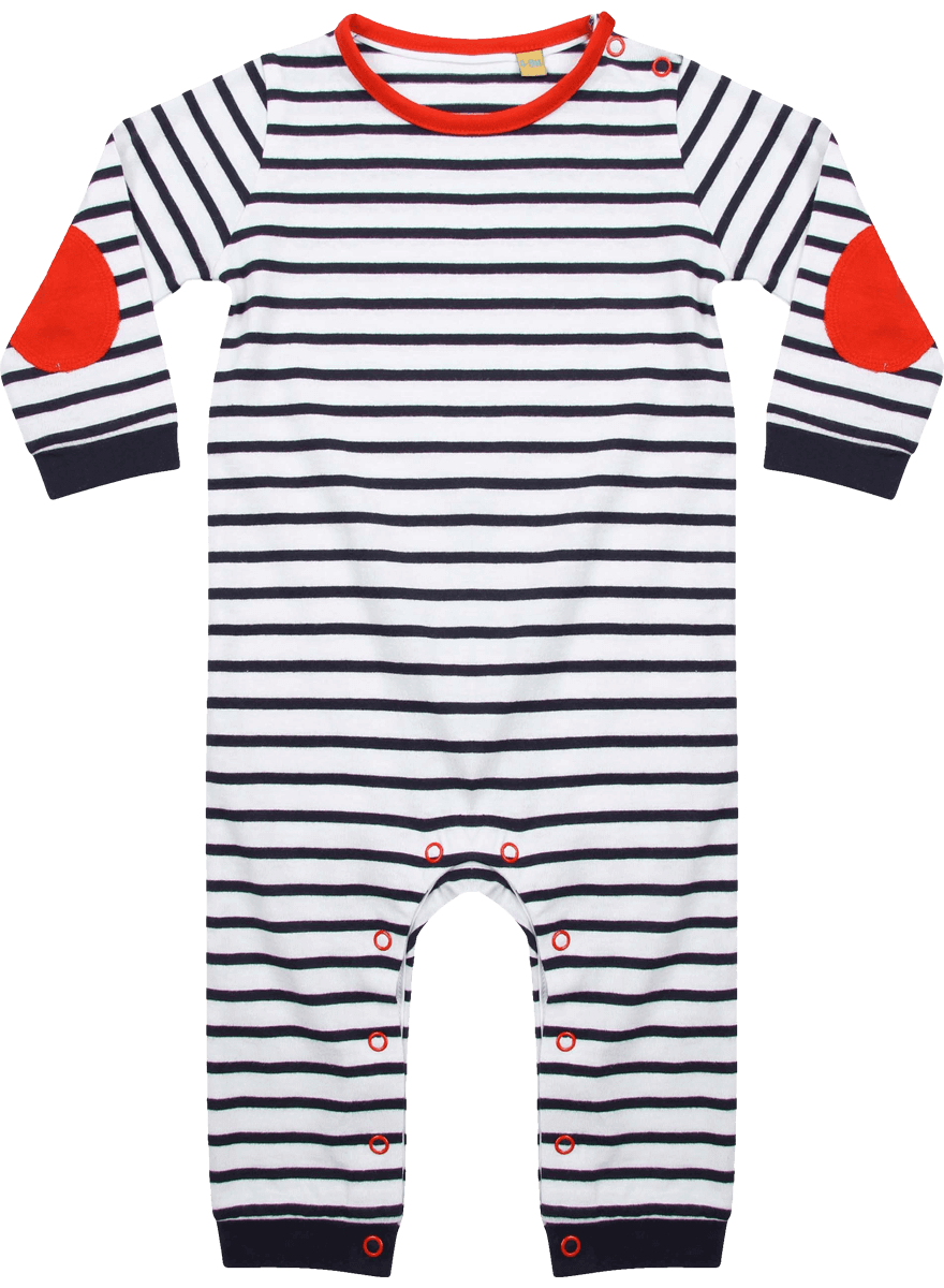 Body Pyjama Bébé En 100% Coton | Broderie Et Impression Navy / White
