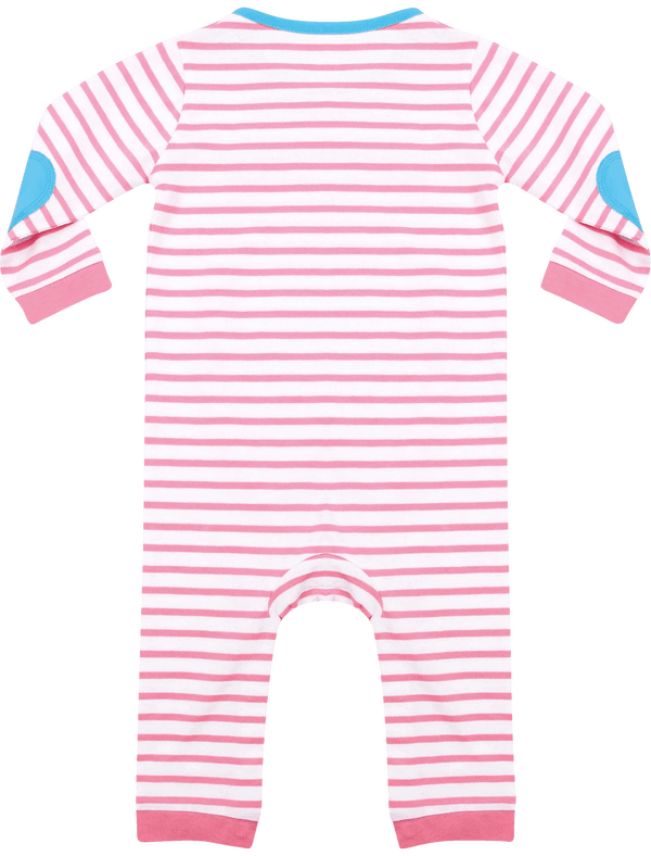 Body bebe manches longues a rayures dos Pink / White