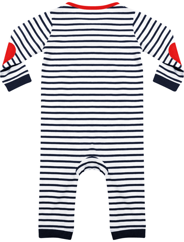 Body bebe manches longues a rayures dos Navy / White