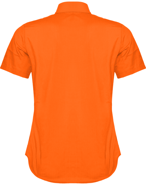 Chemise manches courtes femme dos Orange