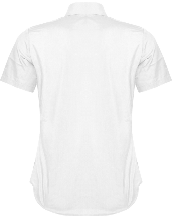 Chemise manches courtes femme dos White