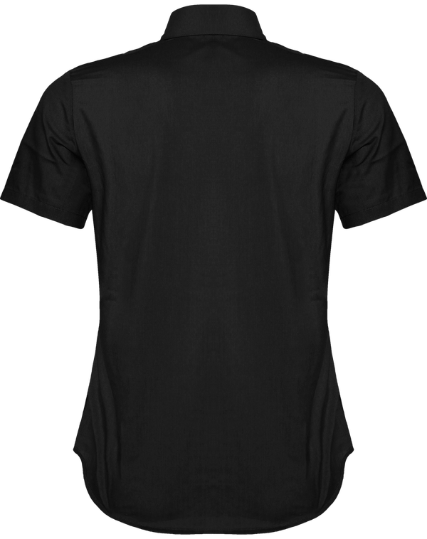 Chemise manches courtes femme dos Black