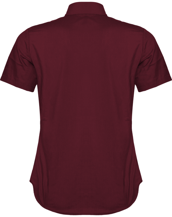 Chemise manches courtes femme dos Wine