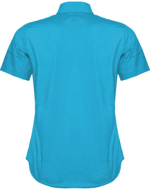 Chemise manches courtes femme dos Bright Turquoise