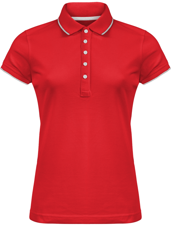 Polo femme col lisere face Red / White / Navy