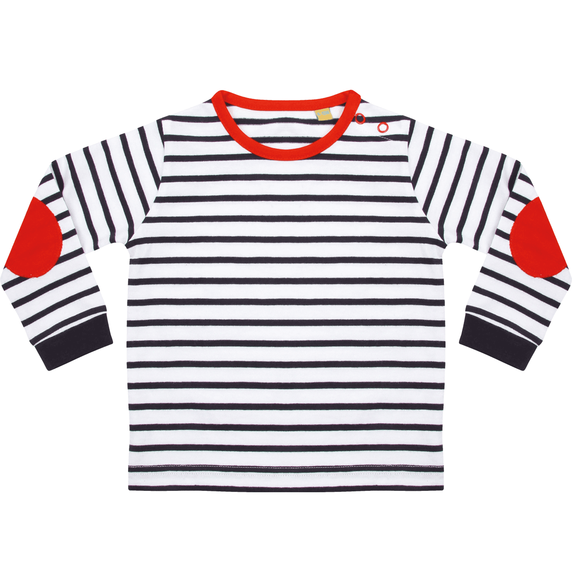 T-Shirt À Rayures Bébé | Manches Longues | Broderie Et Impression Navy / White