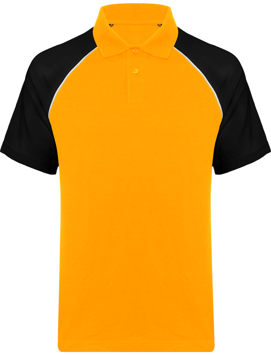 Polo Baseball Homme | 100% Coton Maille Piquée Yellow / Black