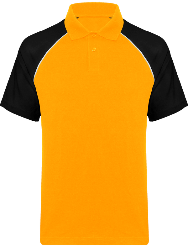 Polo Baseball Homme | 100% Coton Maille Piquée Yellow / Black