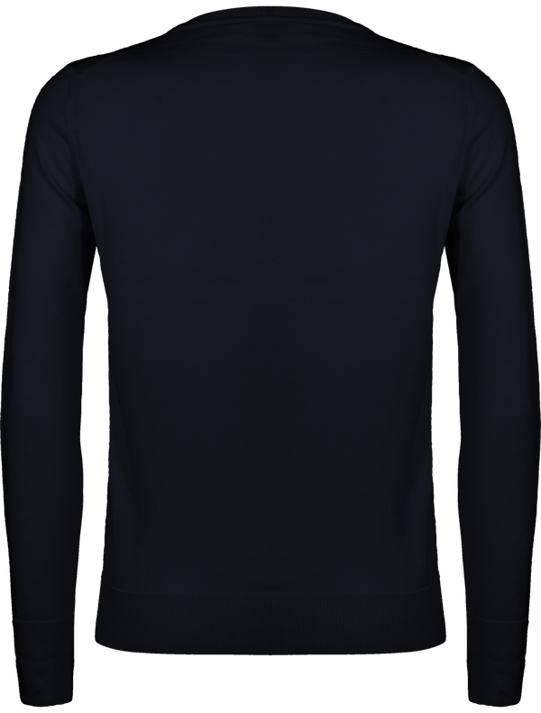 Pull over merinos col v femme dos Deep Navy